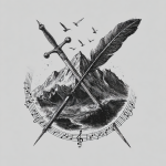 Studio Myth & Ink Music Logo - Musical Notes Emblem for Myth & Ink Musical Storytellers